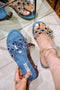$35 Blue Jeweled Sandals